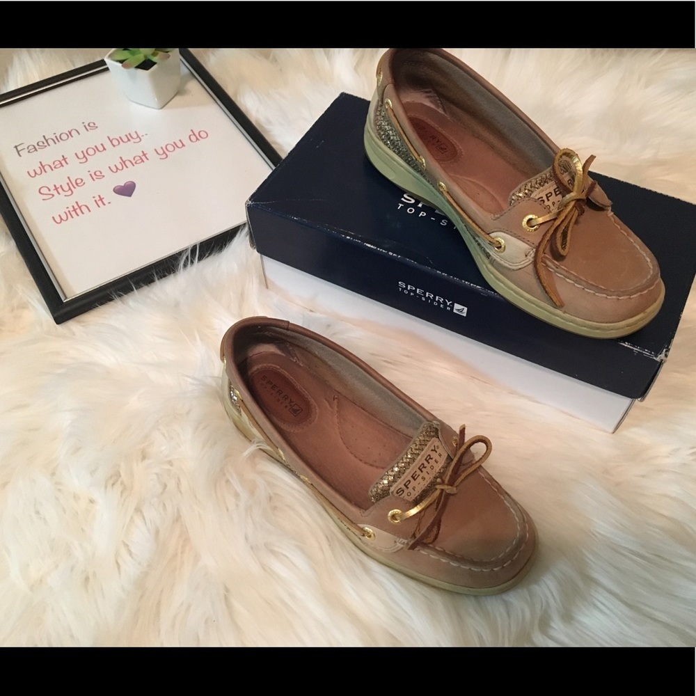 Sperry Angel Fish/Gold Glitter Shoes